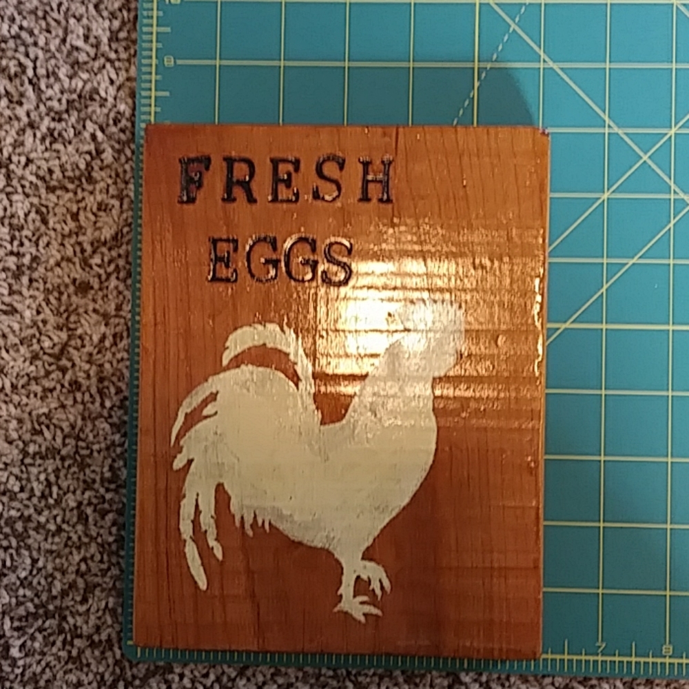 Handmade Primitive Chicken Sign - Picture 3 of 3
